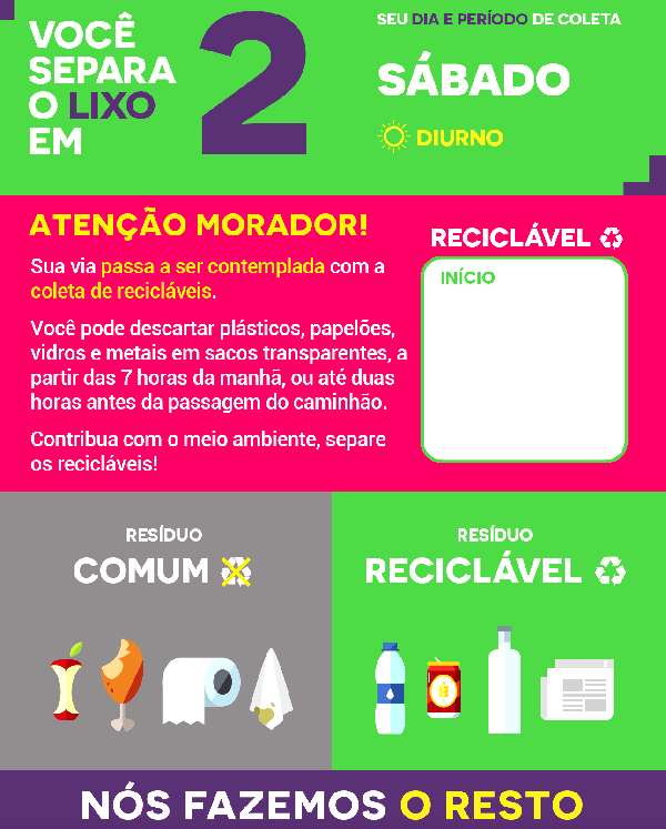 coleta residencial de lixo reciclável