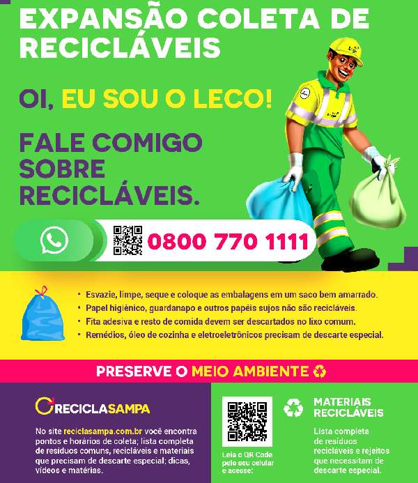 coleta residencial de lixo reciclável